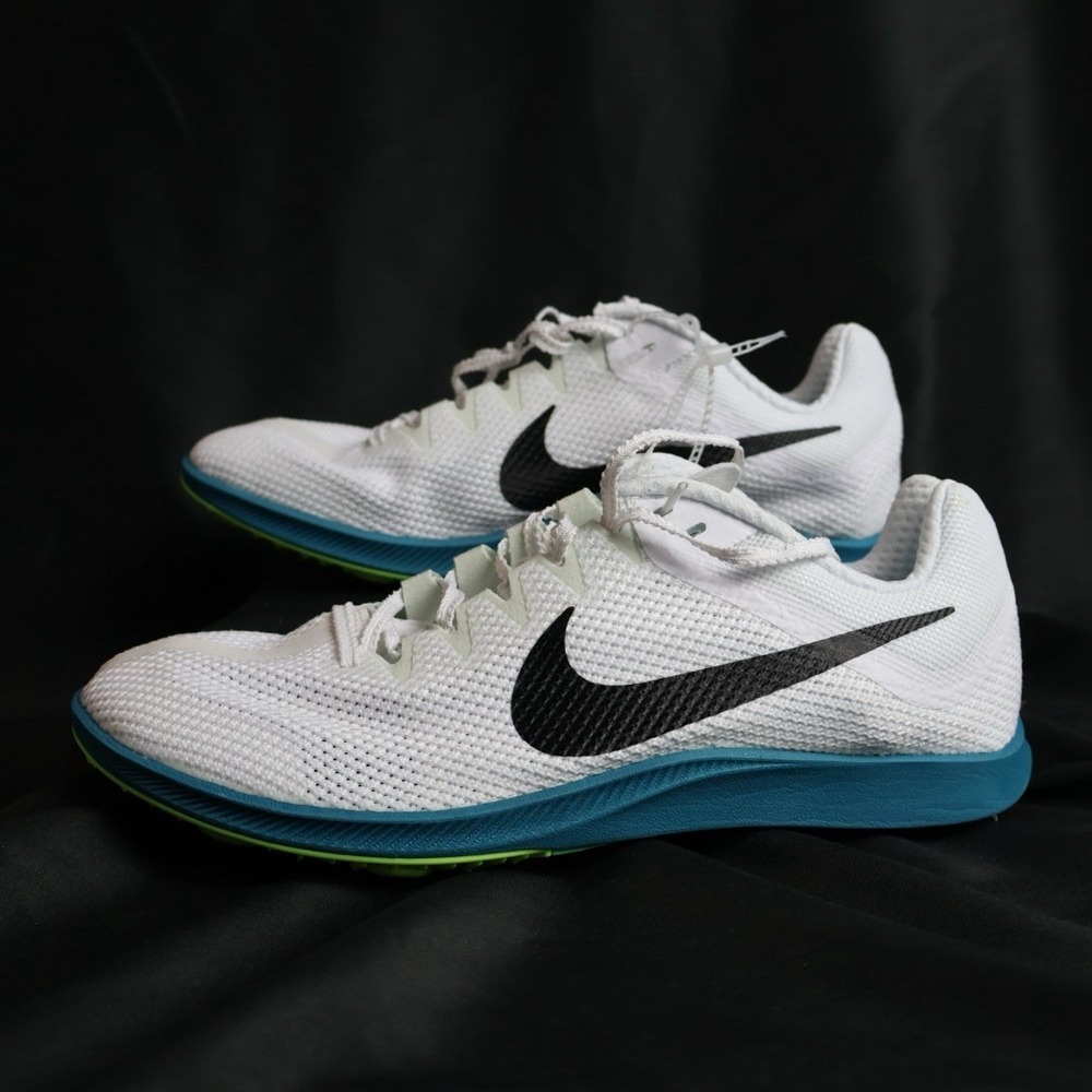 Nike Zoom Rival Distance FZ9653-102 White Spruce Track Spikes Mens Sz 8.5 + Bag - Picture 1 of 12